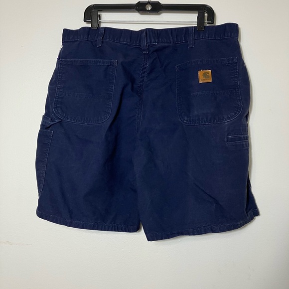 Carhartt‎ Cargo Shorts 40 Waist Navy Blue Work Flaw: Worn In Shown In Pictures - Picture 3 of 8
